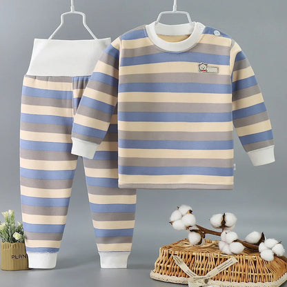 Thicken Warm Plush Children Sets Kids Clothes Boy Girl Underwear Suits Autumn Winter Children Clothinng Tops Hight Waist Pants
