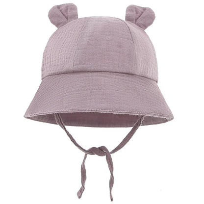 Spring Autumn Solid Color Soft Baby Bucket Hat Cotton Fisherman Hats Kids Summer Toddler Boy Girls Panama Sun Cap Children 0-12M