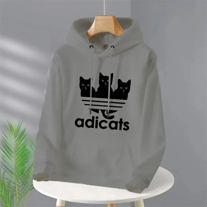 Women's Luxury Fashion Hoodies Long Sleeve Pullover Sweatshirt Unisex Adicats Print Hoodies Casual Streetwear For Men's Clothing