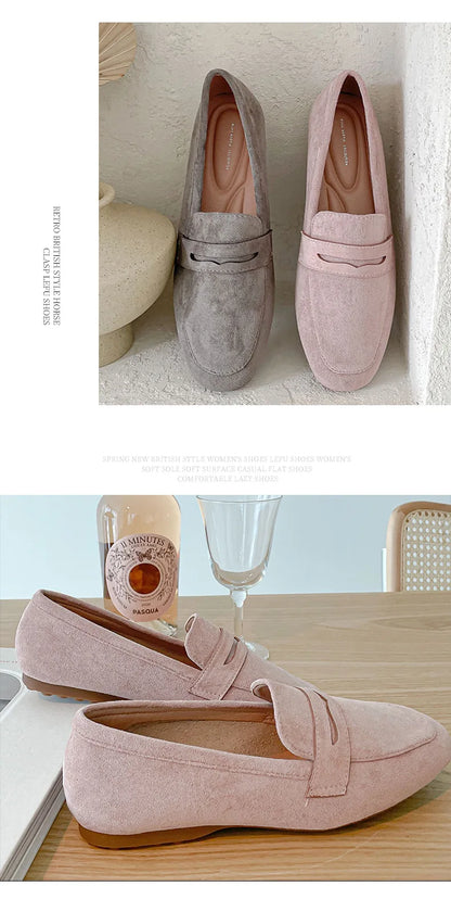 2022 New Women Flat Shoes Woman Loafers Spring Autumn Casual Suede Slip on Woman Shoe Comfortable Lightweight Shoe Mujer Sapato
