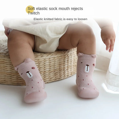Newborn Baby Shoes Infant Cute Cartoon Kids Boy Shoes Soft Rubber Sole Child Floor Sneaker Booties Toddler Girls First Walker