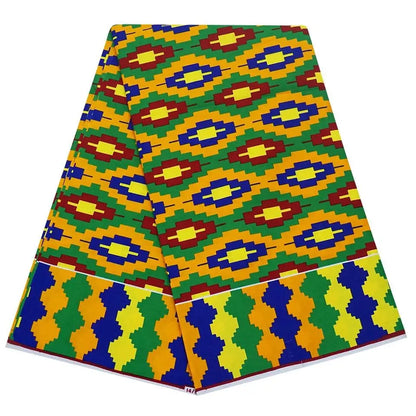 Africa Ankara Prints Ghana Kente Fabric Guaranteed Real Wax 100% Cotton High Quality African Sewing Pagne For Party Dress 6yards
