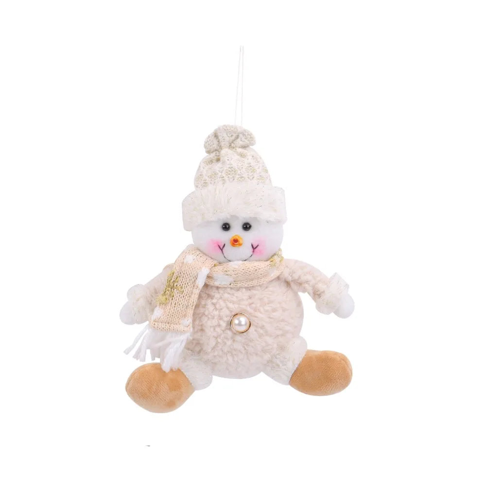 Cute Christmas Tree Pendant Figurine Ornament Elk Christmas Doll Ornament Snowman Elderly Santa Pendant Decor Scene Arrangement