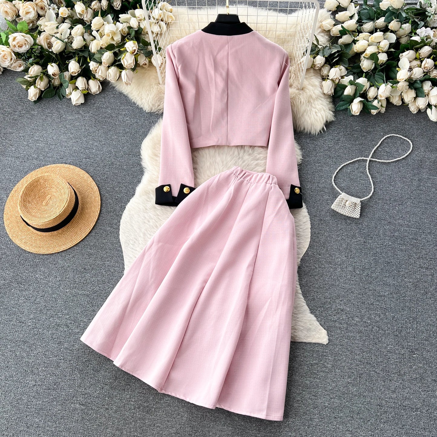 Women Two-Piece Sets Sexy Long Sleeve Single Breasted Top and High Waist Slim Skirt Korean Fashion Casual Autumn Winter Clothing