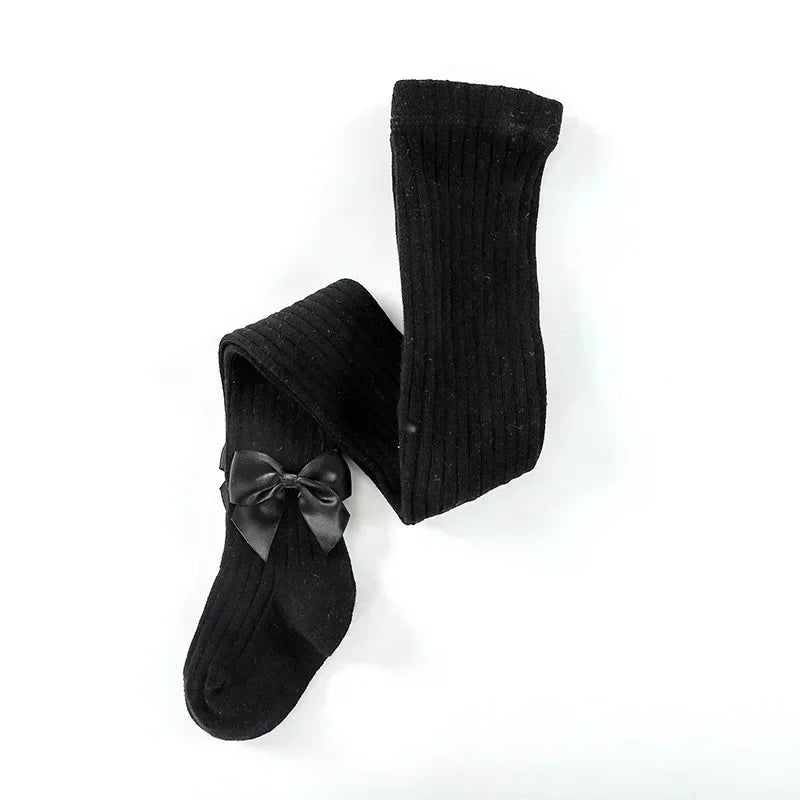 Spring Autumn Baby Girls Tights Cotton Knitting Tights for Girls Fashion Bowknot Children Girls Pantyhose Soft Leggings