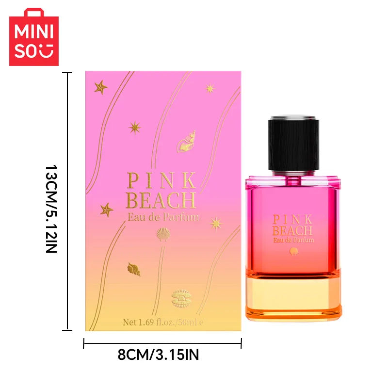 MINISO PINK BEACH Women Perfume Original Luxury Fruity Floral Eau De Parfum Designer Fragrance For Woman Body Spray 50ML