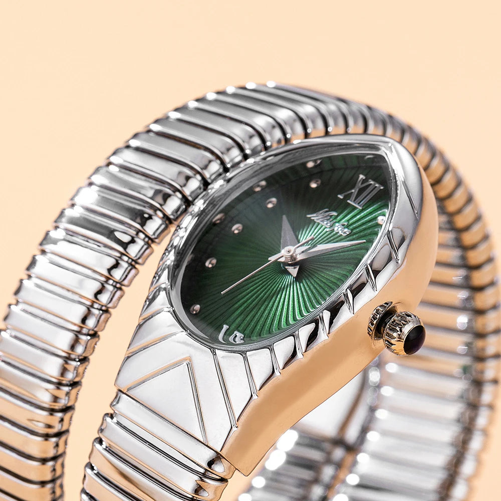 Top Brand MISSFOX Women's Watches New Quartz Snake Shape Simple Ladies Watch Fashion Unique Strap Waterproof Wristwatches