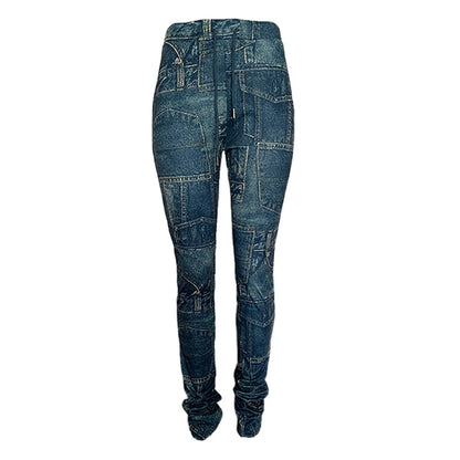 Cargo Pants Women Plus Size Casual Jeans Print Trousers Strap Long Pocket Pant Wide Pants Women High Waist pantalones de mujer