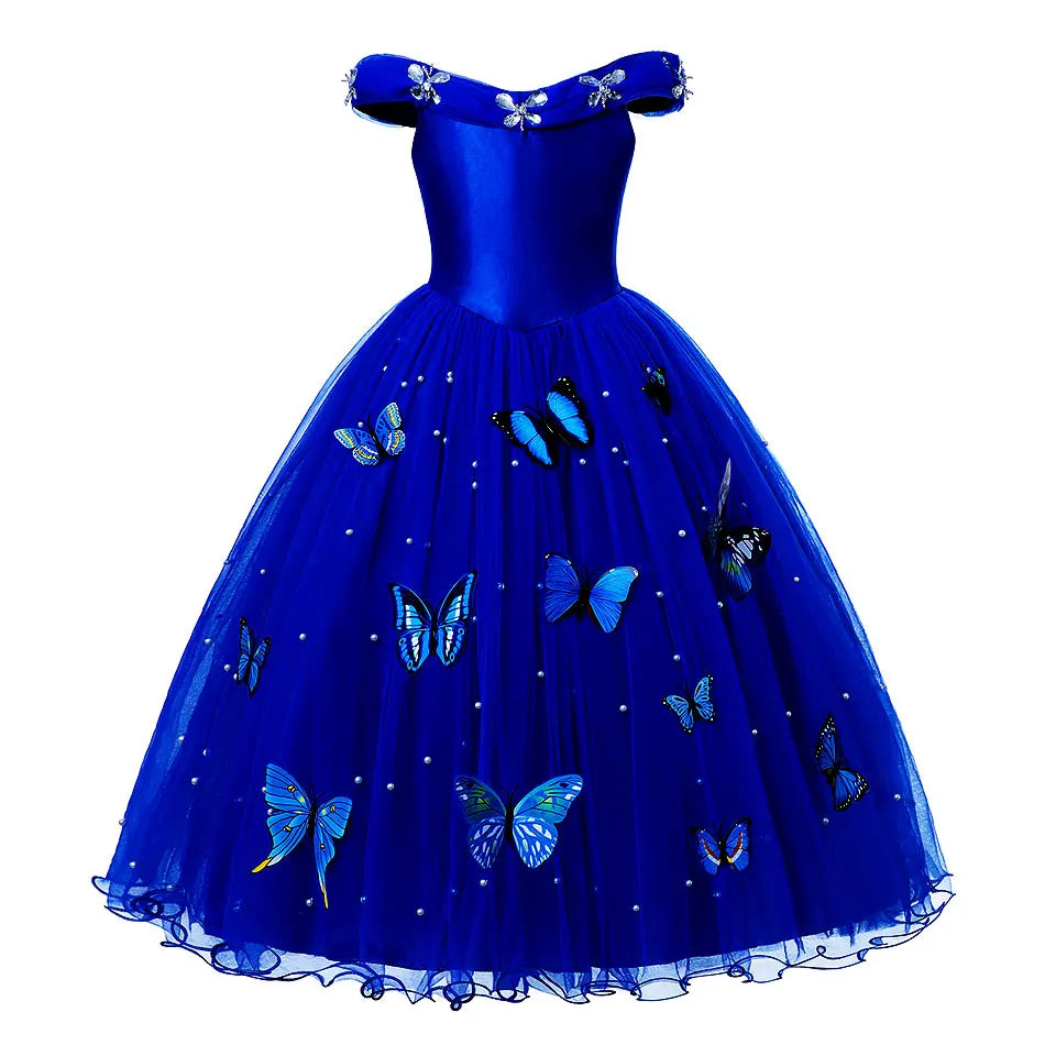 Kids Cosplay Costume Girl Summer Pageant  Fantasy Children Cinderella Carnival Clothes Princess Birthday Dress 2-10 Year