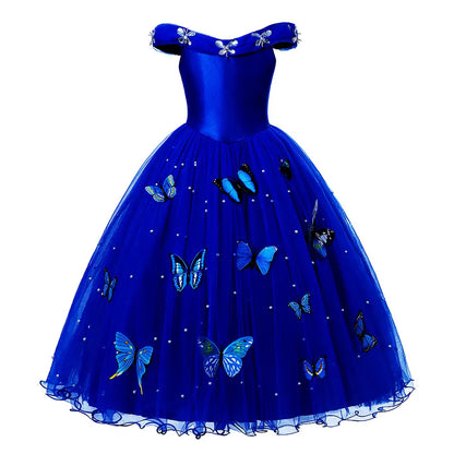 Kids Cosplay Costume Girl Summer Pageant  Fantasy Children Cinderella Carnival Clothes Princess Birthday Dress 2-10 Year