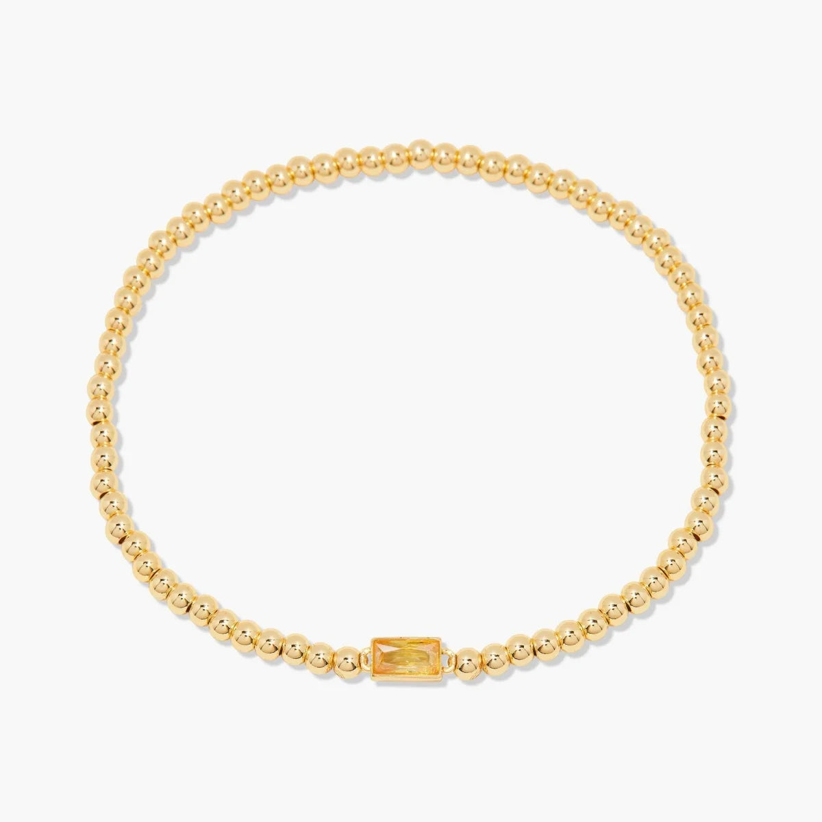 Minimalist style twelve month birthstone women's bracelet, stainless steel, electroplated 18K gold color protection