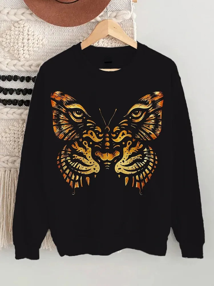 Fashion Women's Art Printed Sweatshirt 3D Print O-Neck Long Sleeve Tops Summer Casual Women's Clothing Apparel Y2K Streetwear