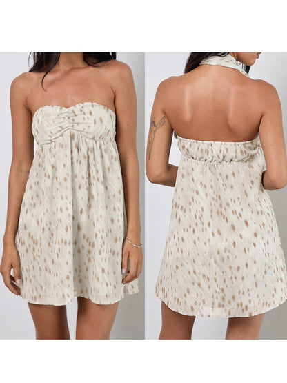 Elegant Floral Print Off-Shoulder Dress with Ruffled Hemline and Matching Belt for Women s Summer Fashion