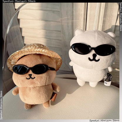 Mini Oval Sunglasses Labubu Fashion Transparent Plastic Glasses for Mini Plush Cotton Doll Kpop Idol Doll Sunglasses Accessories