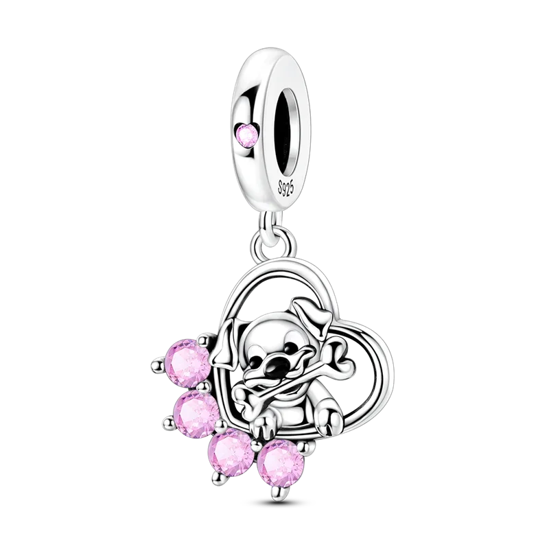 Original Charms Bead 925 Sterling Silver Inlaid Zirconium Animal Paper Crane Snail Pendants Fit Bracelet Jewelry Gift Marking