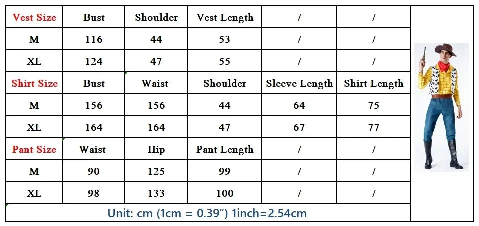 Cosplay Story Woody Costume Sets Cowboy Christmas Dress Unisex Sheriff's Halloween Carnival Dress Up Party Toy Stage Performance
