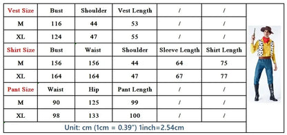 Cosplay Story Woody Costume Sets Cowboy Christmas Dress Unisex Sheriff's Halloween Carnival Dress Up Party Toy Stage Performance
