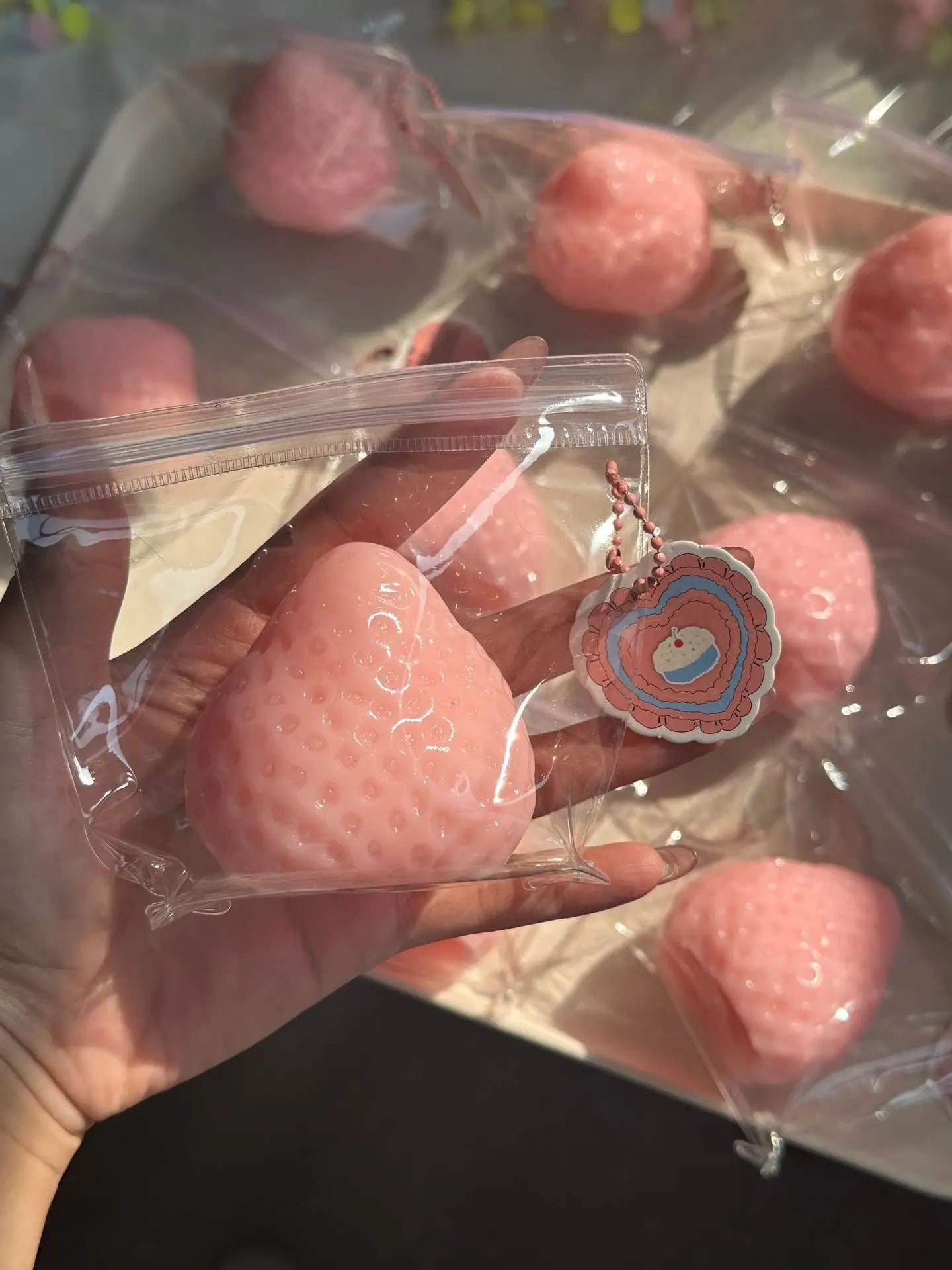 Strawberry Taba Squishy Fidget Toy, Soft Slow Rebounce Stress Relief Toy Antistress for Kids Adults Office & Party Favors Gift