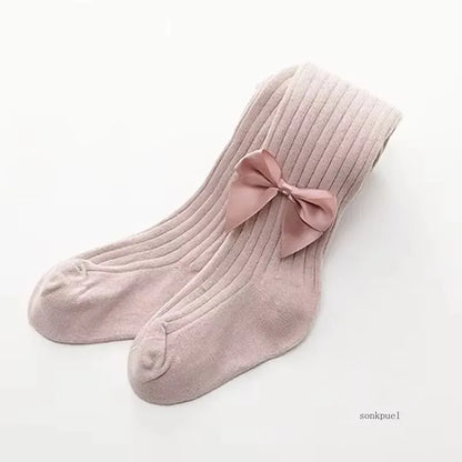 Spring Autumn Baby Girls Tights Cotton Knitting Tights for Girls Fashion Bowknot Children Girls Pantyhose Soft Leggings