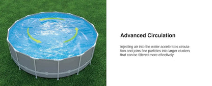 Round above Ground Outdoor Swimming Pool Set with Filter Pump, Ladder, Ground Cloth, and Pool Cover, Greywood