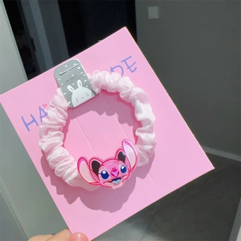 Disney Stitch Hair Ropes Cute Cartoon Angel Girl&Child Hair Accessories Ponytail Holder Fashion Hair Bands Kawaii Holiday Gifts
