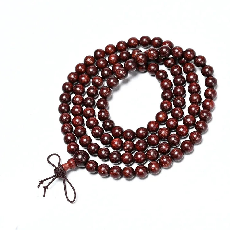 African Lobular Red Sandalwood Beads Zambia Red Sandalwood Hand String 8mm 108 Rosary Beads Men's and Women's Bracelet Wholesale