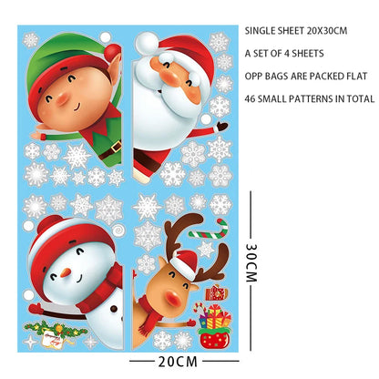 Christmas Window Sticker Merry Christmas Decorations For Home 2025 Cristmas Ornament Xmas Navidad Natal Gifts New Year 2026