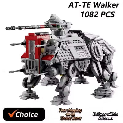 Technical 1082PCS At-TE Walker Terrain Tactical Actuator 75337 Collectible Assembly Starfighter Display Model Kit Gift Decor Toy