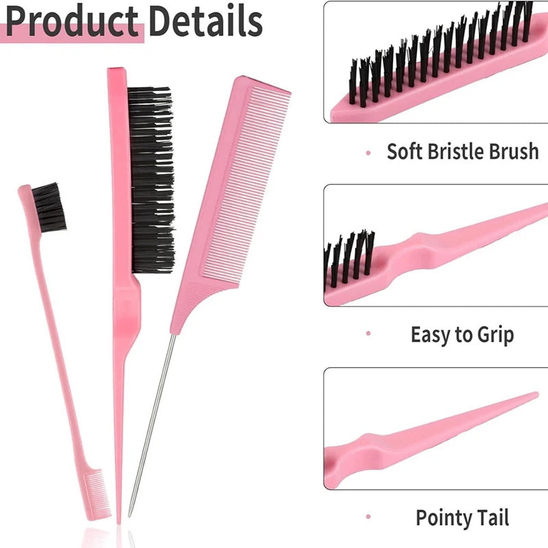 3pcs Dye Hair Set Plastic Hairdressing Hair Color Mix Stirrer Rod Hair Dyeing Brush Salon Styling Tools Barber Accessories