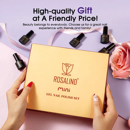 ROSALIND 24PCS Gel Nail Polish Set with Base and Top Coat Soak Off Nail Gel Kit Long Lasting