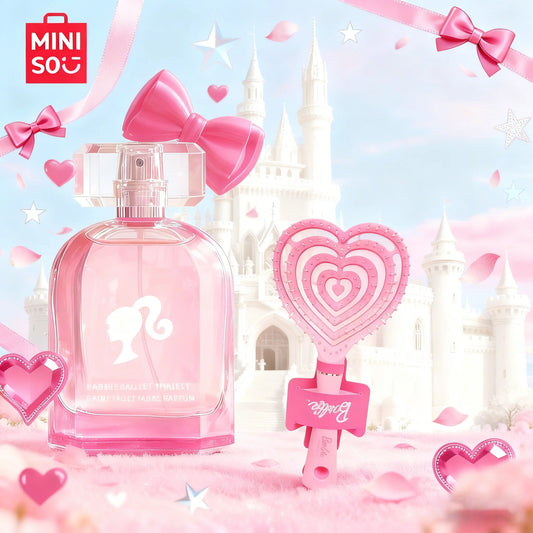 MINISO X Barbie Perfume and Barbie Pink Massage Comb Set 2.54 oz/75 ml Original Women's Perfume, Perfect Christmas Gift