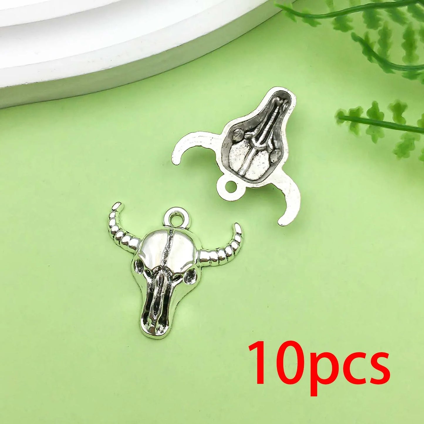 10/12pcs Halloween Decorate Charms Alloy Skull moth,Spider,Bull Head,bat Pendants for DIY Jewelry Making Accessories