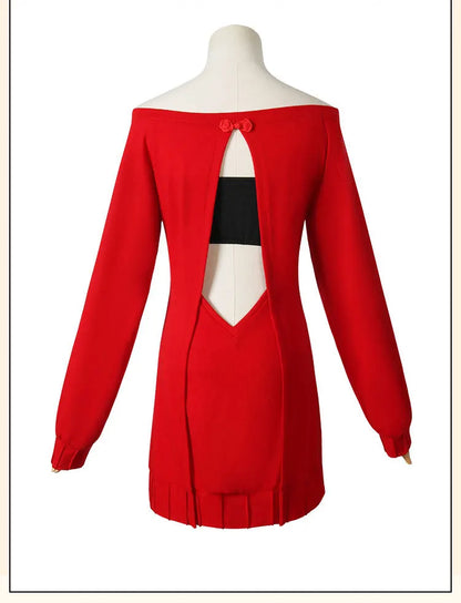 Anime FAMILY Cosplay Yor Forger Yor Briar Cosplay Costume Women Sexy Red Sweater Mini Dress Thorn Princess Costumes