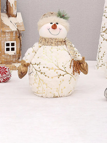 Christmas Snowman  Indoor Decorations, Xmas Animated Plush-Knit Collectible Plush Doll, , Home Holiday Ornaments Snowman Doll Ch