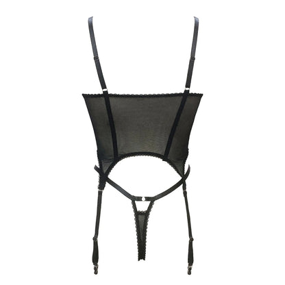 Lingeries Sexys Bodysuit For Women Flower Embroidery Bra Two Piece Set With Steel Ring Fish Bone Sexy Strap Vintage Garter Clips