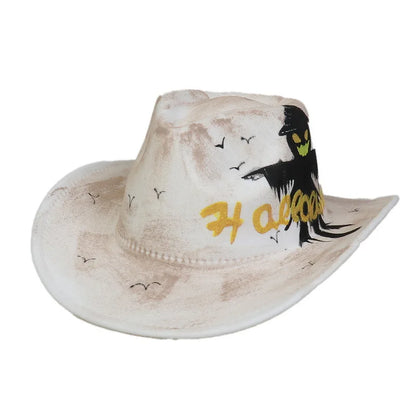 EtherealBe Halloween Cowboy Hat for Adults - Spooky Style