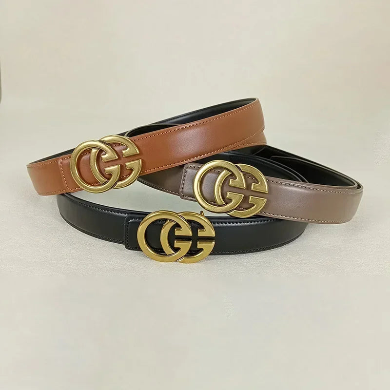 GG fashion cowhide real leather belt for women luxury desiner Unisex men's belt elegant girdle belt female jeans waistband