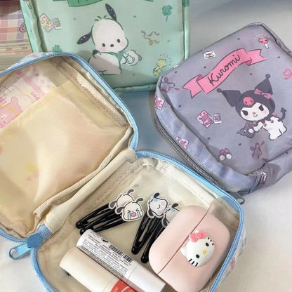 Sanrio Kuromi Storage Bag Cartoon Anime Figures Pochacco Cinnamoroll Purse Q Figural Cute Toy Bag Girls Birthday Christmas Gifts