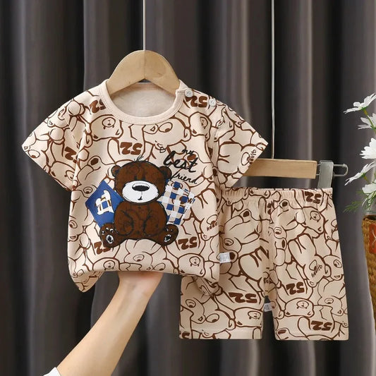 Children Sets Cartoon Printed Clothing Kids Clothes 2 Piece Suits Toddler Cute Casual Tracksuits Cotton Set