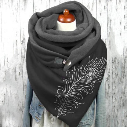 Fashion Scarf Graphic Music Note Print Square Scarves With Button Clasp Women Winter Warm Scarf Female Neck Warmer Blanket Wraps
