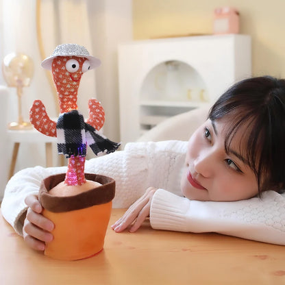 33cm Cactus Plush Toy Dancing Talking Cactus Lifelike Toy Kawaii Plush Glowing Cactus Doll Decoration Christmas Gift Collection