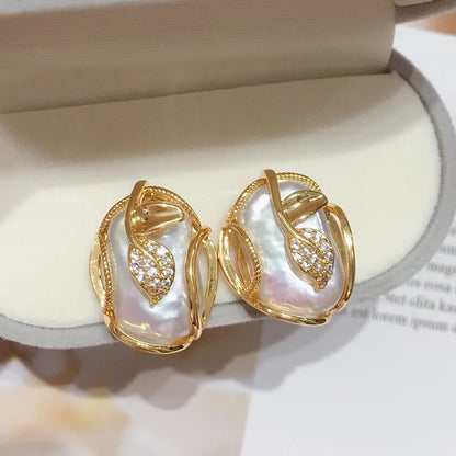 ZHBORUINI 2024 New Big Baroque Pearl Jewelry Sets 18K Gold Plating Natural Freshwater Pearl Necklace Earrings For Women Gift