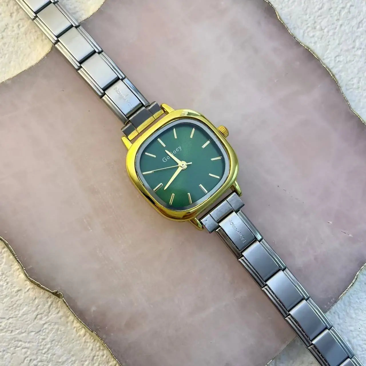 Chic Design Minimalist Women Men Squarel Quartz Watch Stainless Steel Strap Fashion Party Birthday Daily Perfect Gift