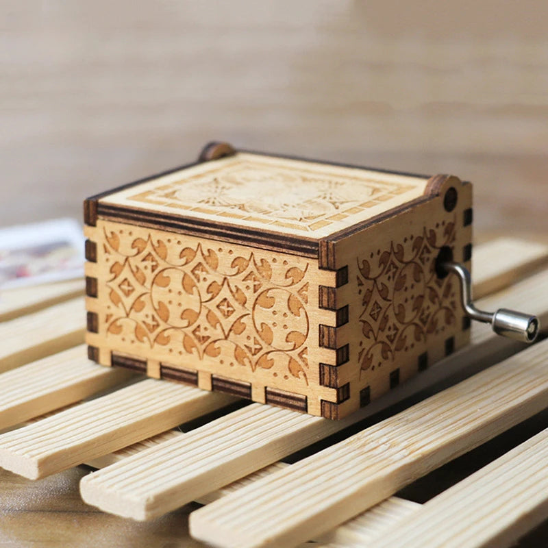 Stars Wars Anime Theme Wooden Hand-cranked Octave Creative Music Box Couple Wedding Friend Birthday Xmas Decora Gifts