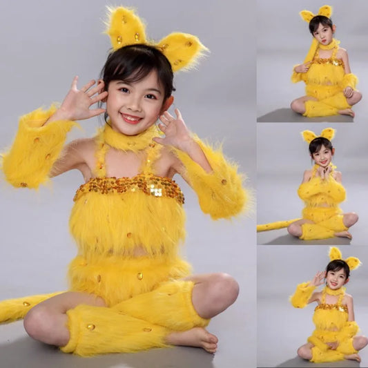 Cute Cat Cosplay Costume Sexy Animal Clothing For Girl Dance Costumes Kindergarten Performance Suit