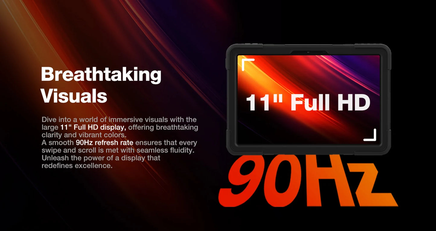 AGM P2 Active 11" FHD Rugged Tablet, IP68 Waterproof/Dustproof, 8GB RAM+256GB, Android 14, G99, Widevine L1 P2W Durable Pad