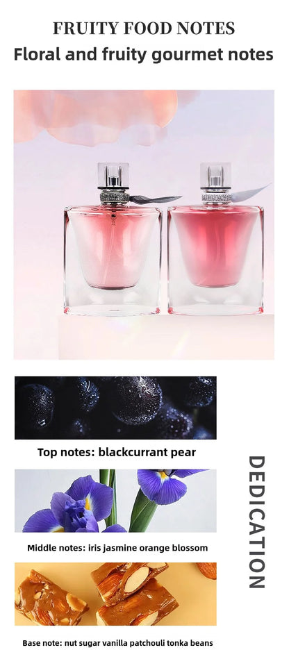 High-Quality Ribbon Women's Perfume Floral Scent Intense Fragrance 50ml Premium Brand Perfume 75ml, Red Elegant Packaging femme