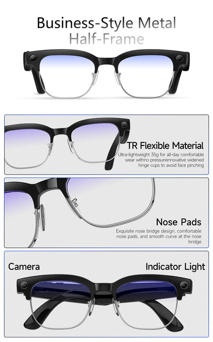 2026 New Upgrade Smart Glasses With Camera Video Recording AI Photo Recognition Bluetooth Call Translation Voice Sunglasses Men