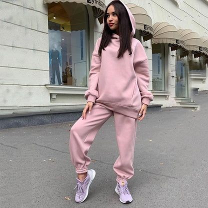 autumn tracksuit outfit set Women Two Piece Set hoodies Hooked Leisure Wide Leg Long Pants Sets Slim Fit Office Ladies Autumn