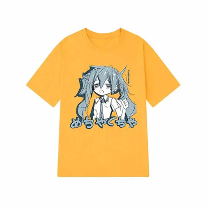 Japanese Y2K Anime Women T-shirt Cotton Loose Streetwear Casual Tees Big Size Short-sleeved Hip-hop Harajuku Tops Women Clothing